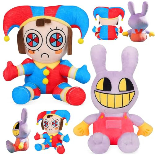 The Amazing Digital Circus Plüsch, Digital Circus Plush, Pomni Plushies Toy, Pomni and Jax Plushies Toy, Plüschtier, Plüschpuppe, Erstaunliche Digitale Zirkus Plüsch für Jungen und Mädchen