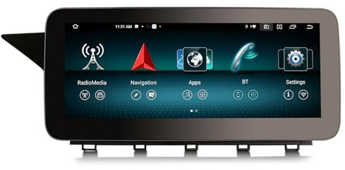 Erisin 10.25 Zoll 8-Kern 4GB+64GB Android 14 Autoradio GPS Navi für Mercedes-Benz GLK-Class X204 (2009-2012) NTG 4.0 System Unterstützt IPS Bluetooth 5.0 DAB+ CarPlay Android Auto DSP WiFi TPMS USB