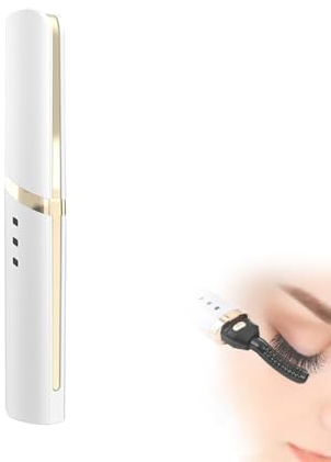 Zorvera Heated Lash Curler, Zorvera Beheizte Wimpernzange, Elektrische Wimpernbürste, USB Wiederaufladbare Wimpernbürste mit 3 Temperaturmodi für alle Wimpern (Weiß)