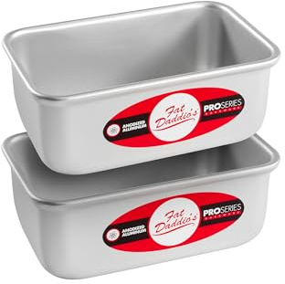 Fat Daddio's BP-5640-2PK Anodized Aluminum Bread Loaf Pan, 5.5 x 3.125 x 2.375 inch, Set of 2