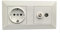 Jandei - Enchufe Schuko 2P+T 16A y Enchufe SAT TV + TV socket, Decoración Elegante Pared Interior, Fácil de Instalar, Incluye Marco y Mecanismo, Policarbonato Color Blanco