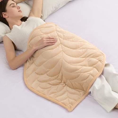 Kaisa Gewichtete Schoßdecke für Erwachsene, 2,3 kg, 58,4 x 73,7 cm, Blattmuster, Khaki