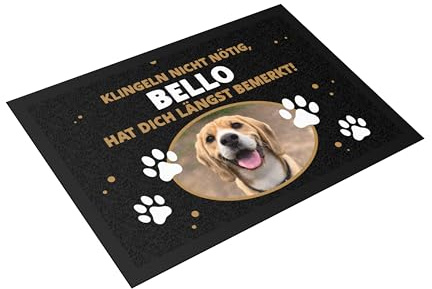 printplanet® - Fußmatte selbst gestalten - individuell Bedruckt - Layout: Hund mit Spruch 2 - Größe 60 cm x 40 cm