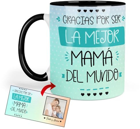 Kembilove Tazas personalizadas con foto y nombre – Tazas dia de la madre – Tazas de cafe y Té 350 ML – Taza desayuno – Dia de la madre regalos – Tazas originales para regalar a mamá