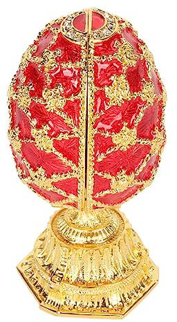 Sunicon Emailliertes Fabergé-Ei dekorative Schmuckschatulle mit Scharnier, handbemaltes Emaille, einzigartige Dekoration für Zuhause, Schminktisch oder Geburtstagsfeier