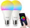 Mycket E27 WiFi Smart Bulb 9W LED Color Dimmable Light Equivalent Bulbs, RGBW Million Colors, Remote and Voice Control Timer Function Compatible with Alexa/Echo(2-Pack)