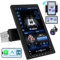 Haudio Single Din Car Stereo with Screen,Flip Up 10 Inch Android Car Radio,Carplay Screen for Car Wireless with Bluetooth,Voice Control,GPS Navagation and Reversing Camera