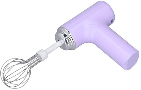 Kleiner Handmixer Elektrisch Kabellos 3 Gänge 2 Schneebesen Sahne Eiweiß Teig Küchenhelfer Salatdressing Desserts Backen Lila