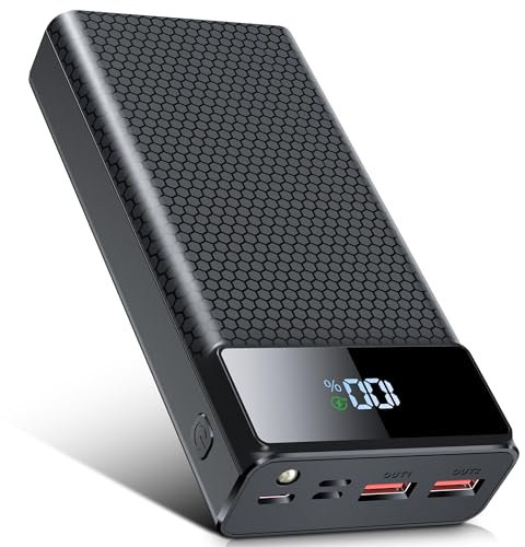 56800mAh 65W Power Bank USB C Battery Pack, Portable Charger Fast Charging With LCD Display 4 Outputs & 2 Inputs Battery Bank Compatible with iPhone/tablets