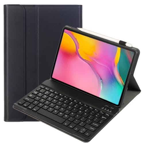 leleyo Cover tastiera per Samsung Galaxy Tab A 10.1 (T510/T515) 10.1 Custodia tastiera QWERTY wireless magnetica rimovibile per Tab A 10.1 (T510/T515), Nero