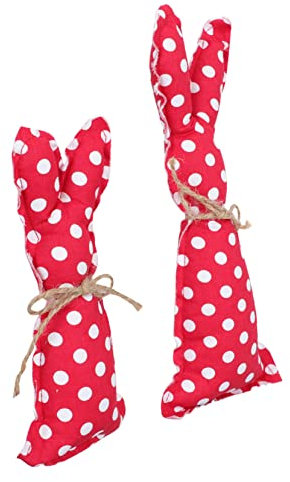 PRETYZOOM 2st Stoff Hase Dekorationen Zwerge Heim Hase Osterfest Ornament Kaninchen-dekore Aus Stoff Stoffkaninchen Schmückt Osterhasen Dekore Häschen-Shaper- Baumwolle Rot