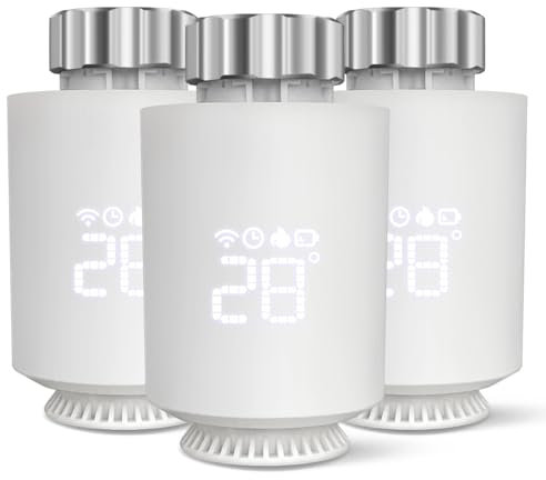 ZigBee 3.0 - Válvula termostática radiador, termostato conectado con radiador eléctrico, termostático conectado e inteligente compatible con Alexa/Home Assistant (3pcs)