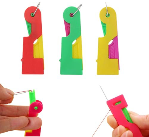 Nadeleinfädler,Einfädelhilfe für Nähnadeln Nähmaschinen Zubehör Kunststoff Nähnadeln Einfädler, Automatischer Einfädler Nadel Threading Tool für Handnähen und Nähmaschinen (3)