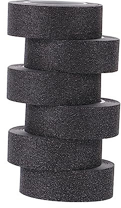ADOCARN 6rollen Schwarze Glitzer Papier Bandrolle Bastelband Diy Papierbandrolle Für Scrapbooking Geschenkpapier Und Handwerk