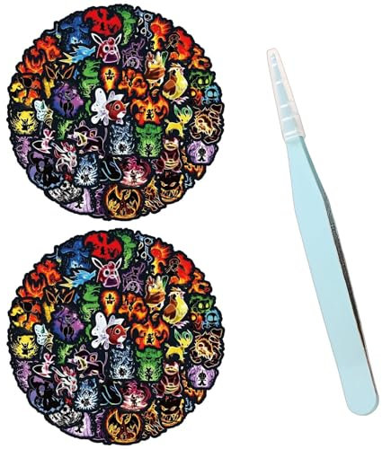 Neon Aufkleber 2 Platten 120 Stück Kofferaufkleber, Wasserdicht, Coole Sticker für Schultaschen, Wasserfeste Vinyl Sticker Decals Coole Graffiti Sticker, Mit Grüner Pinzette, Einfach zu Bedienen