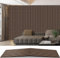 AKKPANE Akustische Holzlamellen-Wandpaneele, 2400 mm x 600 mm, 1,44 m², faltbar, elegante Wandverkleidung für Innenräume, schallabsorbierend, geräuschreduzierend, Nussbaum