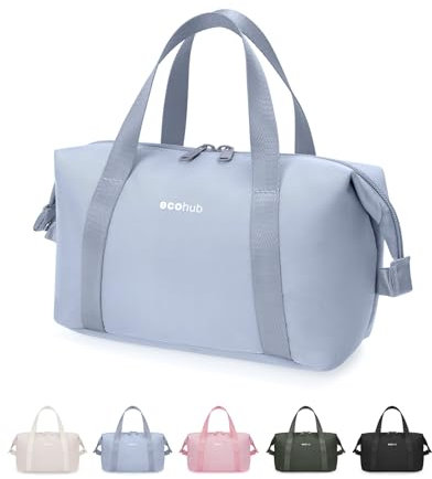 ECOHUB Reise Kulturbeute für Damen, Wasserabweisende Kulturtasche mit Weit Geöffnete, Leichtgewicht Kosmetiktasche, Recycelt Make Up Tasche, Schminktasche für Alltag(Grau)