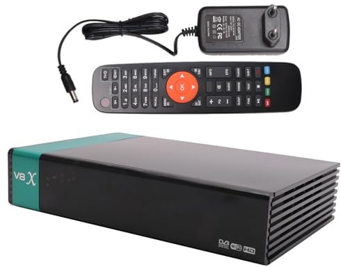 Shovelmty Receptor de Satélite Digital V8X DVB-S/S2/S2X Full HD 1080P HEVC WiFi Integrado Soporte para Tarjeta CA Receptor de TV 2.4G WiFi (UE)