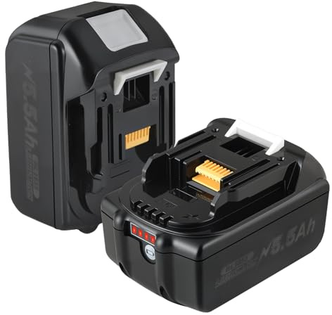 2X 5,5 Ah Ersatz-Akku für Maki-TA 18V Akkus Kompatibel mit BL1860 BL1860B BL1850 BL1850B BL1840 BL1840B BL1830 BL1830B BL1815 BL1825 BL1835 BL1845