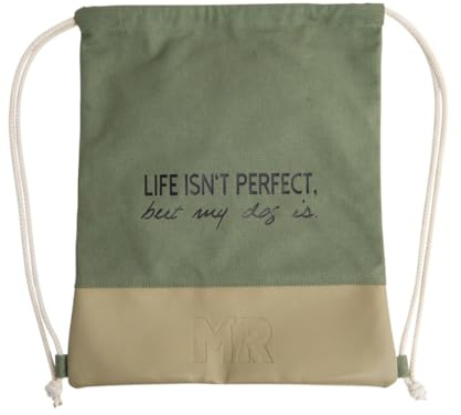 Martin Rütter – Turnbeutel Beutel Rucksack bedruckt mit Spruch – Sportbeutel Geschenk für Hundeliebhaber – Mit Reißverschluss Innentasche – Stoffbeutel mit Kordelzug – Canvas & Kunstleder