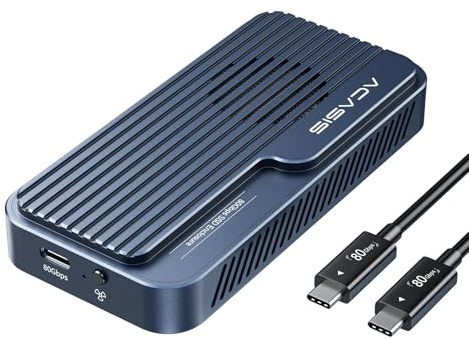 ACASIS 80Gbps M.2 NVMe SSD Enclosure, with Cooling Fan 80Gbps Nvme Enclosure Compatible with USB4 V2.0, MacBook Pro M4/M4 Pro and M4 MAX, Mac Mini M4 (501 Pro-EU)