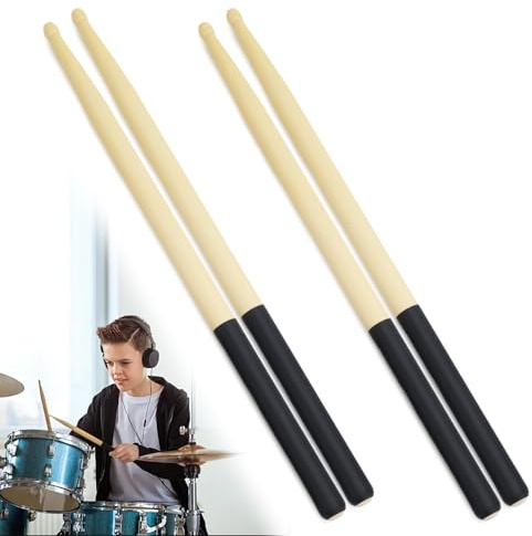 Drumsticks Schlagzeug Sticks Drum Sticks Trommelstöcke Schlagzeugstöcke Ahornholz 2 Paar 5A mit Rutschfester Griff