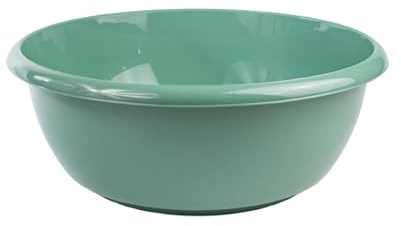 BERLONA Universal-Schüssel 12 L, robust, stapelbar, Ø 40 cm - Salbei | Viel Volumen für große Aufgaben: Einweichen, Reinigen und Verstauen, tropffreier Ausgießrand, pflegeleichte Oberfläche