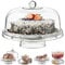 Multi Functional 6in1 Clear Cake Stand Dome Platter Dip Server Punch Salad Snack Bowl Kitchen Party BBQ Picnic Tray