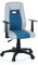 hjh OFFICE 670931 Kinder Schreibtischstuhl KIDDY EXTRA Stoff Grau-Blau Drehstuhl Ergonomisch mit Armlehne