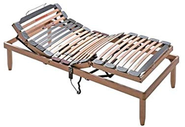 EVERGREENWEB Electric Bed Base 80x200 cm, Orthopedic Slatted Bed Frame, Adjustable 28 Strong Wooden Slats with Shock Absorber and Hardness Regulation for all Beds & Mattresses