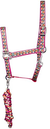 HV Polo Halfter-Pferd mit Strick Warmblut Karmin Rose Ibiza