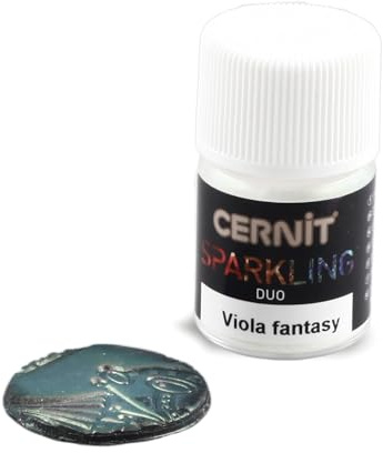 CERNIT CE6130002002C - Dose Pigmentpulver 2g, SPARKLING DUO, für Modelliermasse (Polymer) und Epoxidharz geeignet, für die Malerei, DIY- und Bastelprojekte, Viola Fantasy, 1 Stück