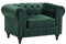 Beliani Klassischer Sessel im englischen Stil Polstersessel Samtstoff grün Chesterfield
