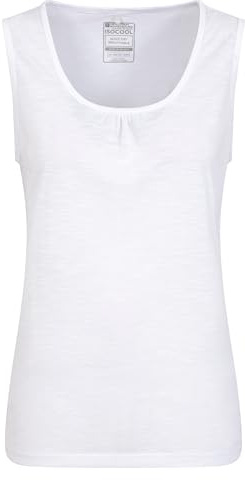 Mountain Warehouse Agra Slub Womens Vest - Lightweight Ladies Tank Top, Breathable Cami, Easy Care Tee Shirt - for Holidays, Travelling, Picnics, Walking White 10