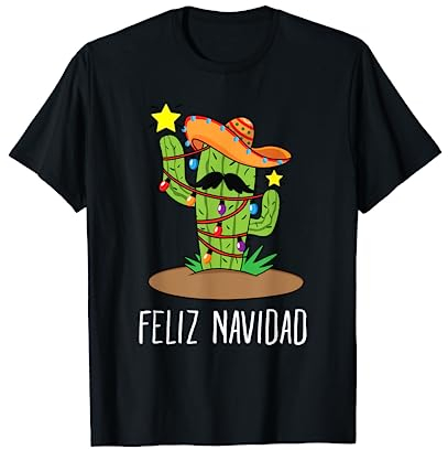 Feliz Navidad Kaktus Weihnachtsbaum Geschenke Weihnachten T-Shirt