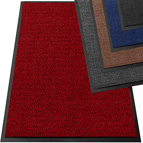 TrendMakers Heavy Duty Dirt Trapper Door Mats | Barrier Mats Non-Slip Dirt Catcher | Home, Office, Kitchen, Carpets - 15 Sizes - Red/Black Speckled - 80 x 160cm