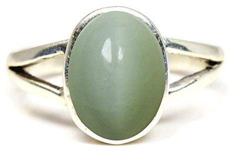 Gemsyogi Herren Damen Unisex - Sterling-Silber 925 Oval Brown Hessonit-Cabochon