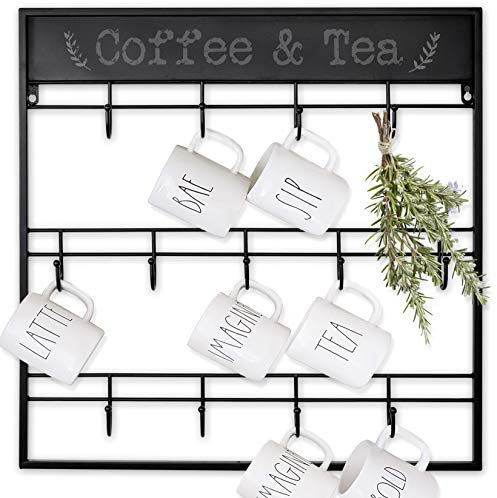 AJART Portabicchieri decorativi per bar, 55,9 cm, grande, quadrato, per casa, cucina, ufficio, sala da pranzo, bar