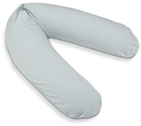 pic Bear Ersatzbezug für Stillkissen - hochwertige anschmiegsame Jersey Baumwolle für Lagerungskissen - Seitenschläferkissen - Classic 190 cm - Uni EIS-grau