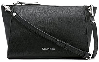 Calvin Klein Damen Reyna Crossbody, schwarz/Silber