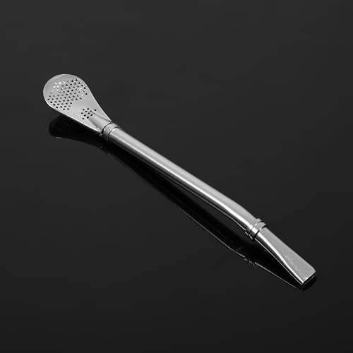 Pajita para beber de Yerba Mate, Bombilla de Yerba Mate de plata filtrada de acero inoxidable Reutilizable para jugos pulposos de Yerba Mate