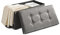 CelinaTex Falthocker XL 76 x 38 x 38 cm grau Sitzbank mit Stauraum Truhe faltbar mit Deckel gepolstert Aufbewahrungsbox