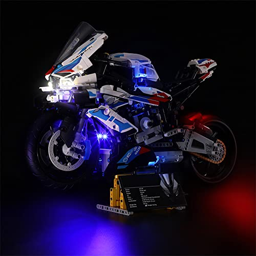 GEAMENT LED Licht-Set Kompatibel mit Lego BMW M1000RR - Beleuchtungsset für Technic 42130 Baumodell (Modell-Set Nicht enthalten)