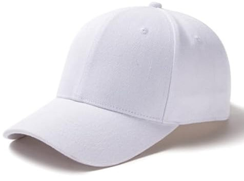 Men's Baseball Cap, Unisex Adjustable Baseball Cap Polo Golf Style Sports Sun Hat for Women's Men's White