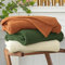 Longhui bedding Grobstrick-Überwurfdecke, leicht, gebrannt, orange, 100% Bio-Baumwolle, Decke für Sofa, Couch, Bett, Baby, Kinderzimmer, rustikaler Shabby-Chic, modernes Bauernhaus, 129,5 x 160 cm