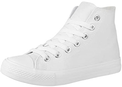Elara Unisex Sneaker High Top Sportschuhe Chunkyrayan 3600 Allwhite Silber Oese-40