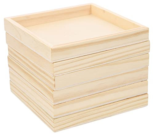 CLISPEED Puzzle Sorter Trays, 6pcs Wooden Jigsaw Sorter Trays Stackable Puzzle Sorting Montessori Trays for Jigsaws Toy