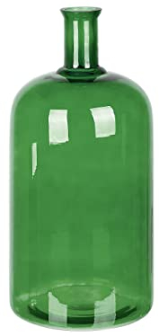 Blumenvase aus gefärbtem Glas handgefertigt grün 45 cm Korma