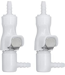 BBTUS 2Pcs1/83/161/41/8 90° gomito tubo flessibile di plastica Connettore rapido Disconnetti Raccordi di spegnimento Valvola di spegnimento in attacco rapido (2 maschio + 2 femmina) (1/8Gomito)