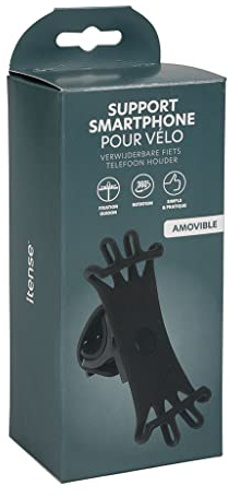 itense - Support téléphone pour vélo - Amovible - Fixation sur Guidon - Rotation 360° - Simple & Pratique - Absorbe Les Vibrations - Compatible Tout Smartphone - Permet d'avoir Les Mains Libres